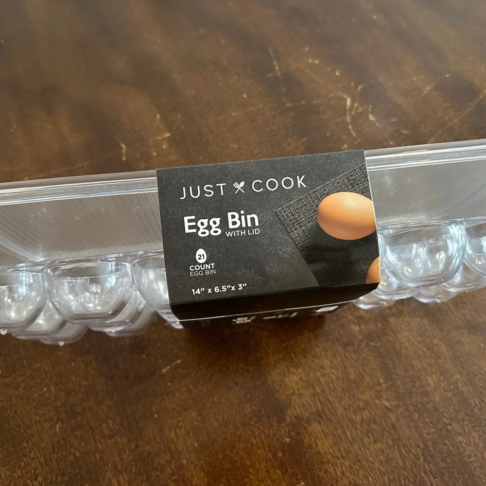 Just Cook Clear Egg Storage Container with Transparent Design 21 egg